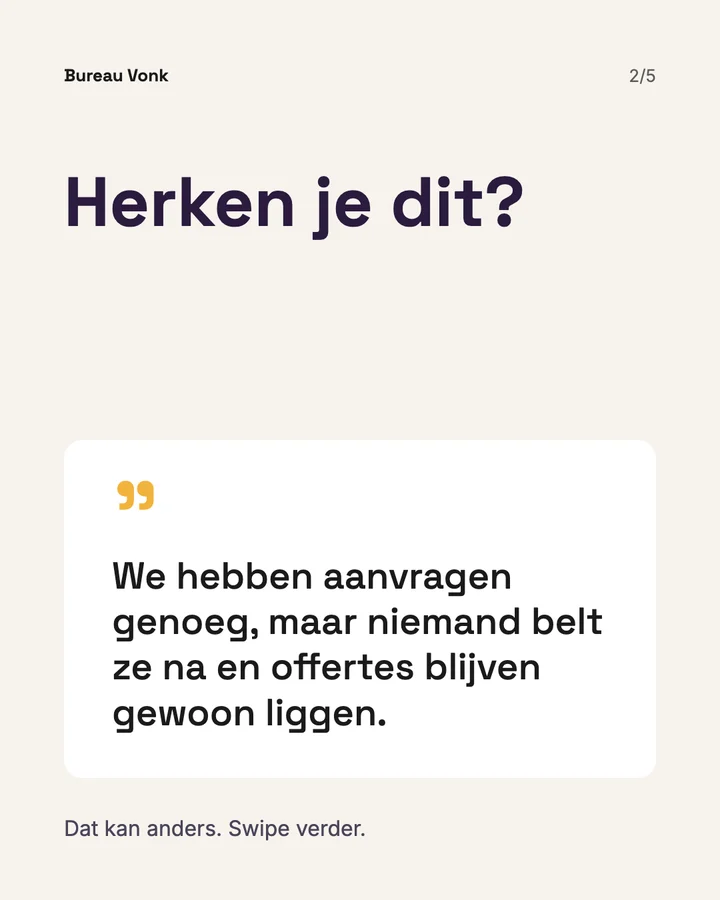 Visual 2: Herken je dit? met de zin van de klant.
